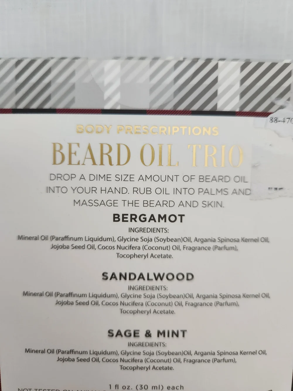Body Prescriptions Beard Oil Trio.